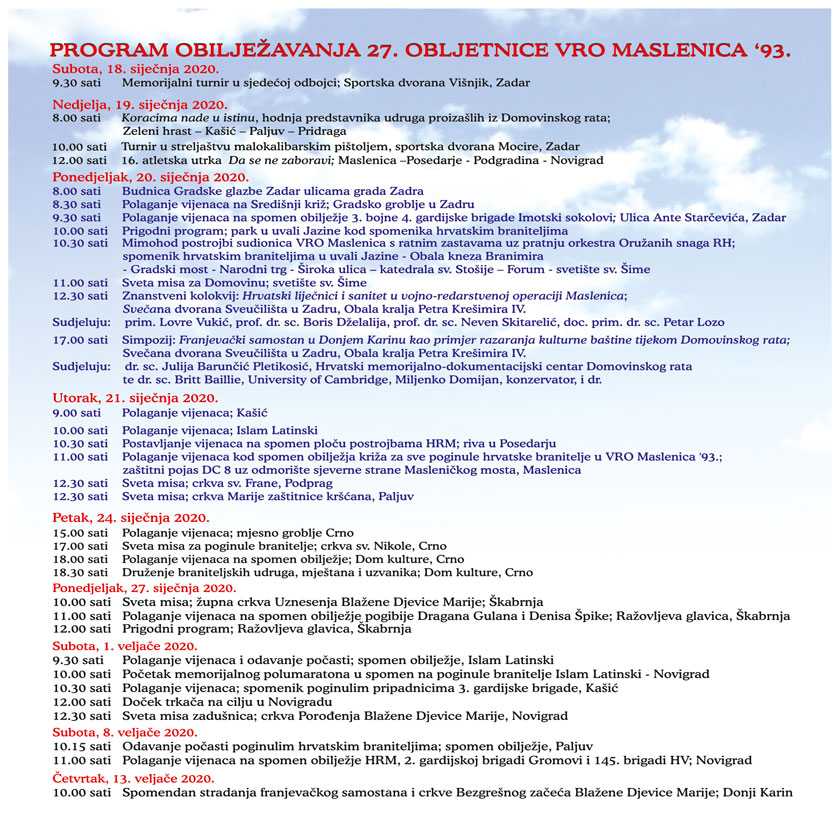 VRO Maslenica 2020 pozivnica 2